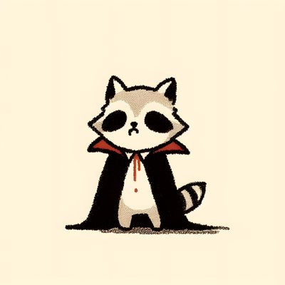 a panda bear wearing a red tie sitting on the ground Halloween Raccoon Caritas Kawaii, Raccoon Art, Racoon, Mini Drawings, Cute Doodle Art, papaya whip