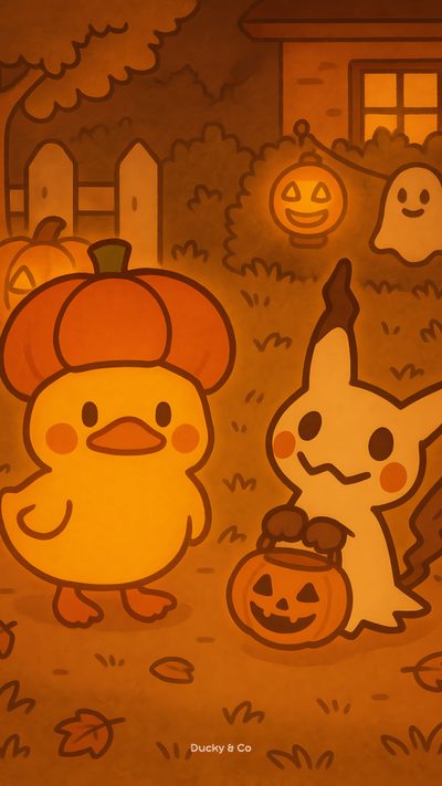 two cartoon characters standing in front of pumpkins Halloween Duo Matching Halloween Couple, Halloween Matching, Matching Halloween, saddle brown