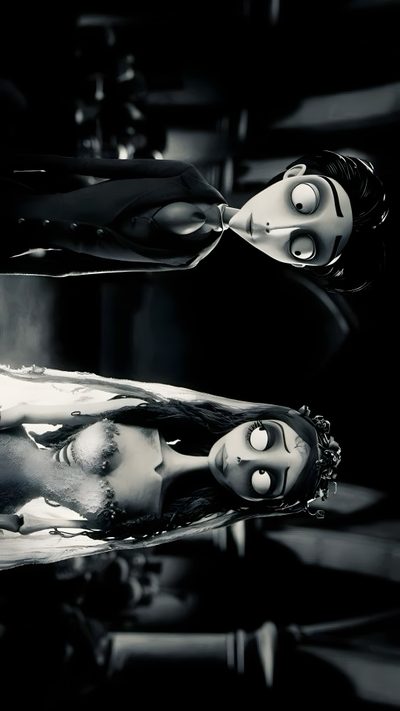 two dolls are sitting next to each other Halloween Tim Burton Corpse Bride Movie, Emily Corpse Bride, Don Pablo, Ipad, Tim Burton Corpse Bride, black