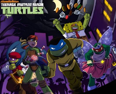 the teenage mutant ninjas movie poster is shown in purple and green colors, with cartoon characters Tmnt Halloween Tmnt 2003 Halloween, Tmnt Vampire, Tmnt Halloween, Tmnt Halloween Pfp, dark slate gray
