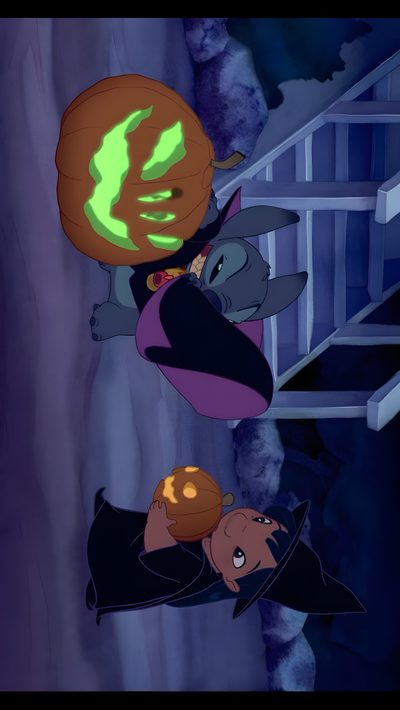an animated scene with two people and a pumpkin in the air, one person holding a jack - o'- lantern Disney Channel Halloween Pixar Halloween, Disney Halloween Memes, Disney Halloween Desktop, dark slate gray