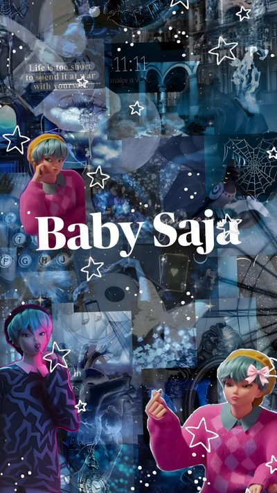 a collage of baby sajja images and text Baby Saja Halloween Really Funny Memes, Cute Anime Chibi, Saja Boys The Saja Boys Kpop Demon Hunters Abby, dark slate gray