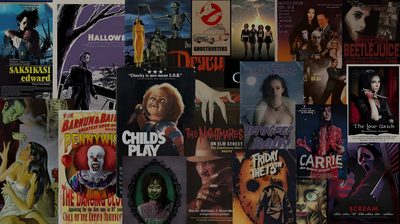a collage of halloween movies and posters Halloween Movie Desktop Spooky Laptop, Halloween Desktop, Halloween Iphone Backgrounds, dark slate gray