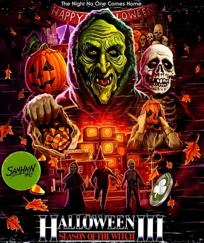 the poster for halloween ii season of the witch, starring jack - o'- lanterns and Halloween Iii Season Of The Witch Halloween 3 Season Of The Witch, Halloween 3 Season Of The Witch Art, Halloween 3 Season Of The Witch Tattoo, maroon