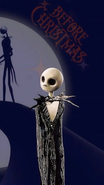 a creepy skeleton dressed in black and white with the words before christmas written on it Halloween Iphone Matching Jack And Sally Matching, Halloween Duo, Halloween Couple Iphone, black