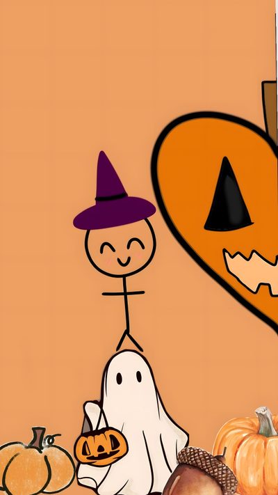 a child dressed as a ghost holding a pumpkin Best Friend Halloween Halloween, Matching Halloween Backgrounds For Best Friends, sandy brown