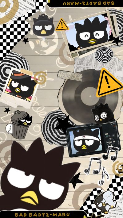 an image of various stickers with angry birds on them Badtz Maru Halloween Pastel Iphone, My Melody, Badtz Maru, Hello Kitty Characters, rosy brown