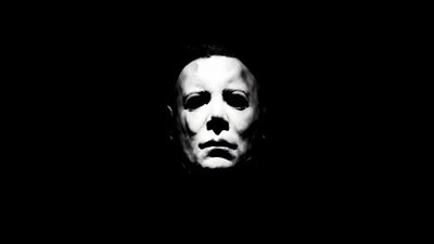 a man wearing a mask in the dark Halloween 1978 4k Michael Myers Cover Photo, Michael Myers Desktop, Michael Myers Black Background,