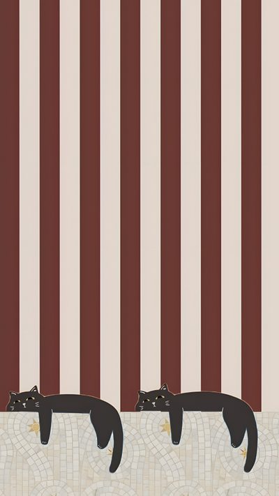 three black cats sitting on top of a couch in front of a wall with vertical stripes Halloween Cat Stripes Future, Iphone Lockscreen, Book, Summer Backgrounds, Iphone Themes, Edgy, silver