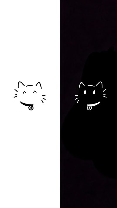 two black and white images with cats on them Matching Halloween For Best Friends Cute Matching Pfps For Couples Aesthetic, Black And White Cat, Duo,