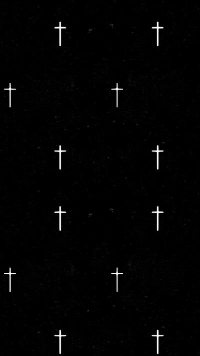 white crosses on black background with space for text or image in the bottom right corner Halloween Cross 3 Crosses, Black And White Cross, Iphone Cross, Cross Pattern, Simple Cross Iphone,