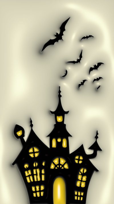 a house with bats flying around it 3d Iphone Halloween 3d Fall Iphone, Jelly Halloween, Haunted 3d, Halloween Puffy, Halloween Slime, silver