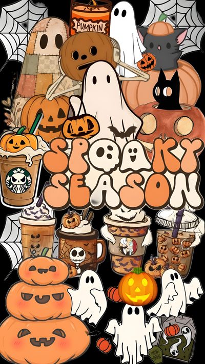 an image of halloween treats and pumpkins Preppy Happy Halloween Cute Halloween Pictures, Cute Halloween Images, Holiday Iphone, peru