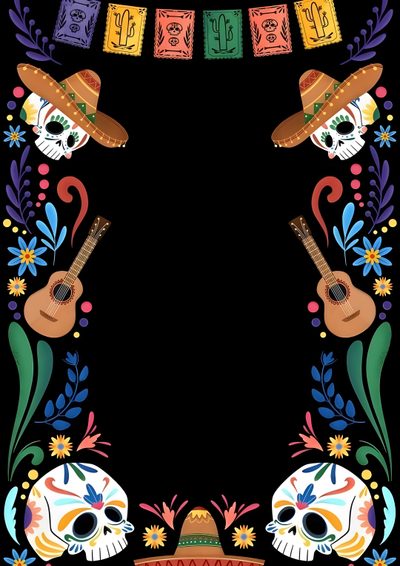 Day Of The Dead Party, Mexican Party Decorations, Mexican Culture Art, Mexican Party, Halloween Drawings, Apple Watch Wallpaper, Pop Art Wallpaper, Crafting Paper, Day Of The Dead Mexican Halloween Day Of The Dead Party, Mexican Party Decorations, Mexican Culture Art, Mexican Party, black