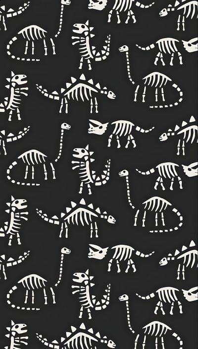 a black and white pattern with skeletons on it Halloween Dinosaur Hd Dinosaur, Witchy, Halloween Iphone, Phone Patterns, Art Iphone, dark slate gray