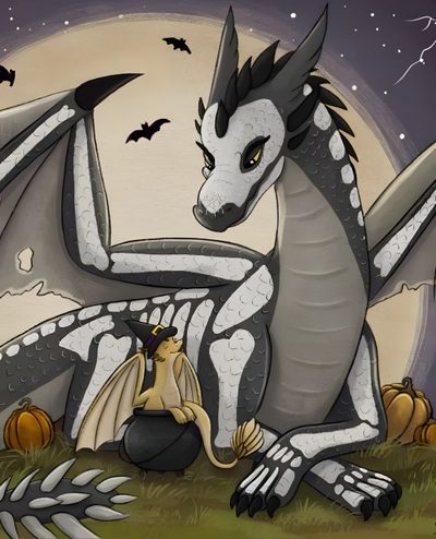 a dragon sitting on top of a grass covered field Wings Of Fire Halloween Syrena Fourth Wing, Fourth Wing Pumpkin, Tairn And Andarna Fanart, dim gray