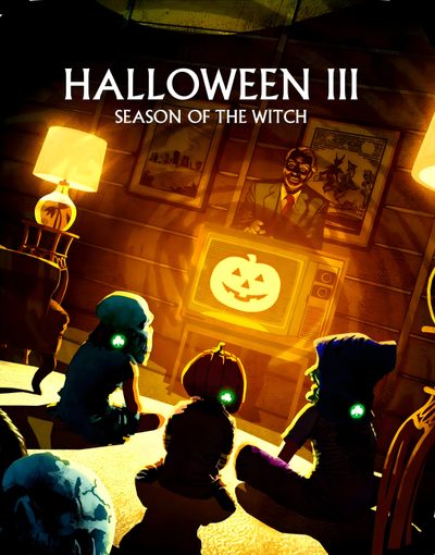 the cover for halloween ii season of the witch, with three children sitting in front of a Halloween 3 Season Of The Witch Halloween 4 Movie, Halloween Iii Poster, Halloween 3 Poster, black