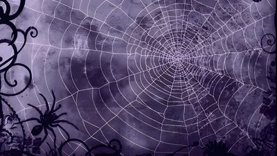 an image of a spider web in purple and black Purple Halloween Ipad Google Keyboard Background, Purple Gothic Desktop, Purple Halloween Banner, dark slate blue