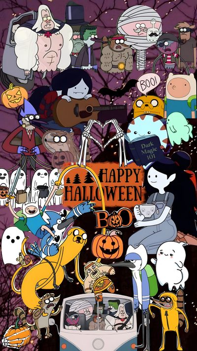 an image of halloween characters and pumpkins Regular Show Halloween Halloween Regular Show, Regular Show Halloween, Cartoon Network Halloween, dim gray