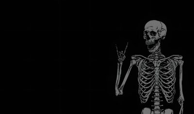 a skeleton holding a knife in the dark Halloween Skeletons Skeleton Desktop, Black And White Mc, Computer Aesthetic Black,