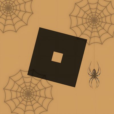 two spider webs hanging from the ceiling next to a square in the center with a rectangle on it Halloween Roblox Brown Spider Web Pattern, Diy Halloween Decoration Ideas, Halloween Spider Web Decor, dark khaki