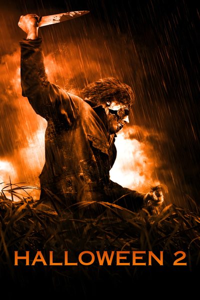 a movie poster for halloween 2 with a scarecrow holding a knife in the air Halloween 2 2009 Leatherface Background, Leatherface, Leather Face, Horror Michael Myers, black