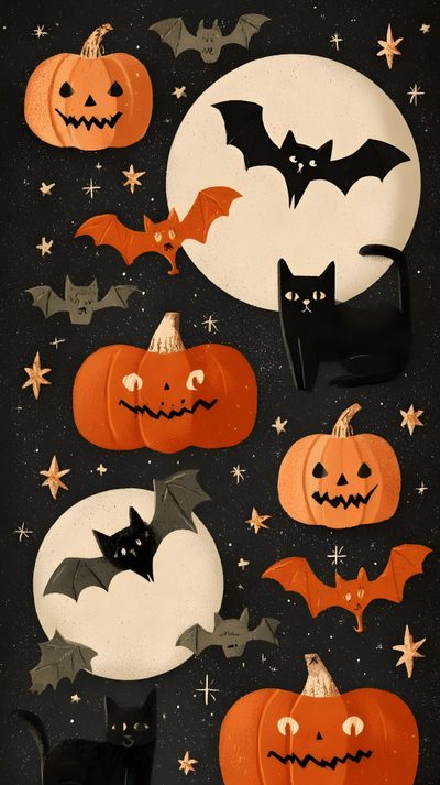 an image of halloween pumpkins and bats Halloween Pumpkin Bat Iphone Background Halloween, Halloween Iphone Background, Phone Backgrounds Halloween, black