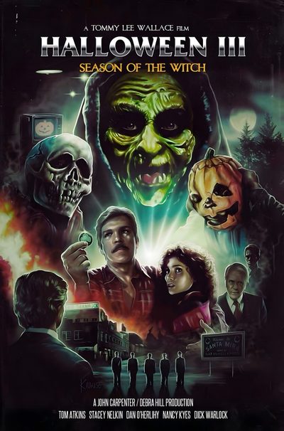 the poster for halloween ii season of the witch Halloween Iii Season Of The Witch Halloween 3 Fan Art, Halloween 5 Art, 80s Horror Villains, black