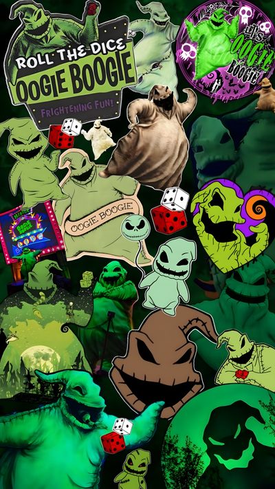 some stickers that are all over the place Halloween Bogey Nightmare Before Christmas, Oogie Boogie Man, Fb Cover Photos, Fb Covers, dark slate gray