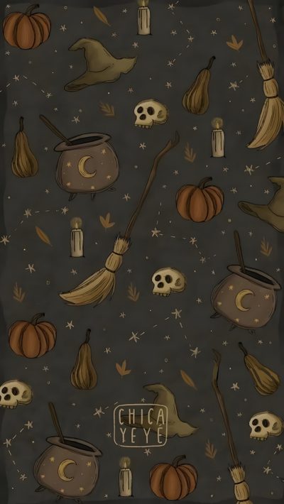 an image of halloween items on a black background Halloween Chalkboard Ipad Spooky, Spooky Themed Phone Background, Spooky Ipad, dark slate gray