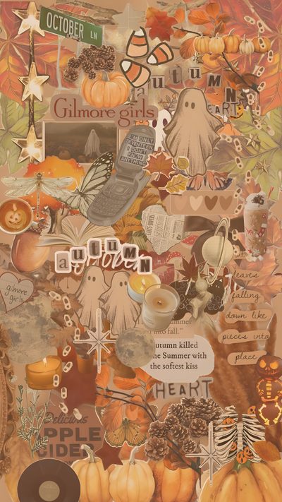 a collage of pumpkins and other things Preppy Halloween Collage Cute Fall Backgrounds, Fall Backgrounds Iphone, September, Autumn Phone, peru