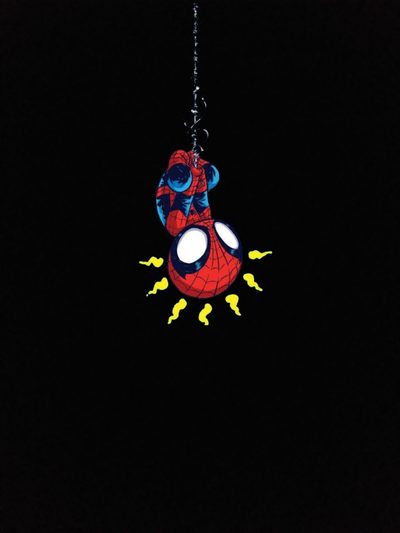 a spiderman light hanging from a chain in the dark Halloween Spider Man Spiderman Watch, Spiderman Apple Watch, Drippy Spiderman, Simple Spiderman, black