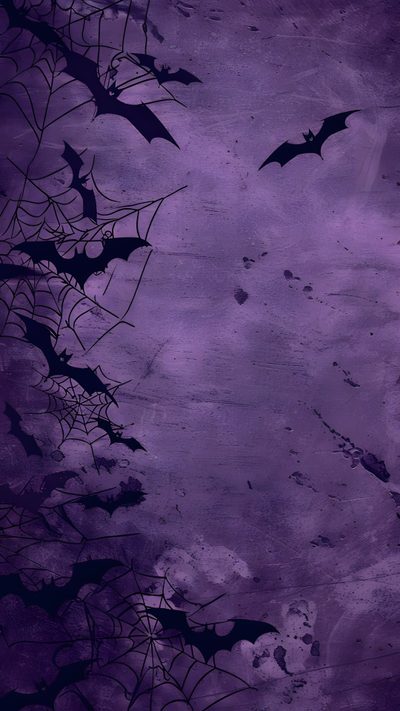 bats flying in the sky with purple and black paint on it's wallpaper Purple Halloween Background Purple Bat Background, Purple And Black Backgrounds, Purple Screensaver, dark slate blue