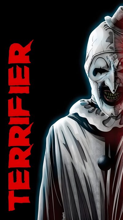 a creepy clown wearing a white mask and holding a red light in front of his face Art The Clown Halloween Terrifier 4k, Terrifier Lockscreen, Terrifier Iphone, Art The Clown, Terrifier, black