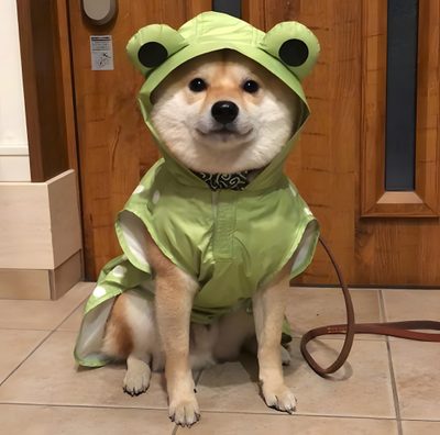a dog wearing a frog costume sitting on the floor Shiba Inu Halloween Shiba Inu Dog, Soju, Cute Dogs And Puppies, Ropa Para Perros, Siberian Husky, sienna