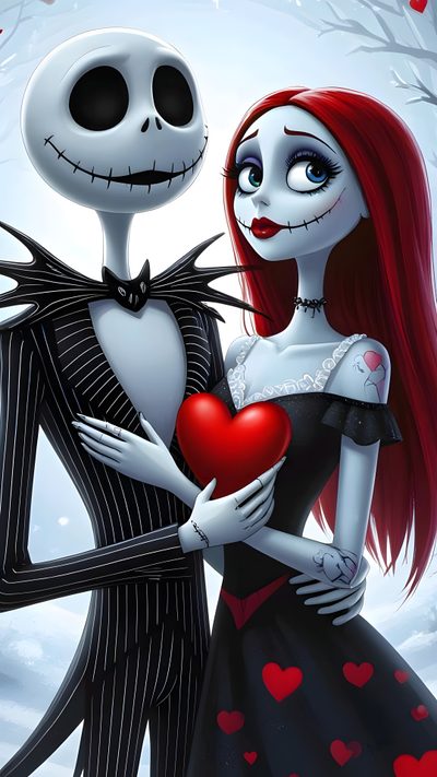 a couple dressed up as jack and sally from the nightmare before they fell in love Halloween Jack And Sally Jack Tim Burton, Halloween Artwork, Jack And Sally Images, dim gray