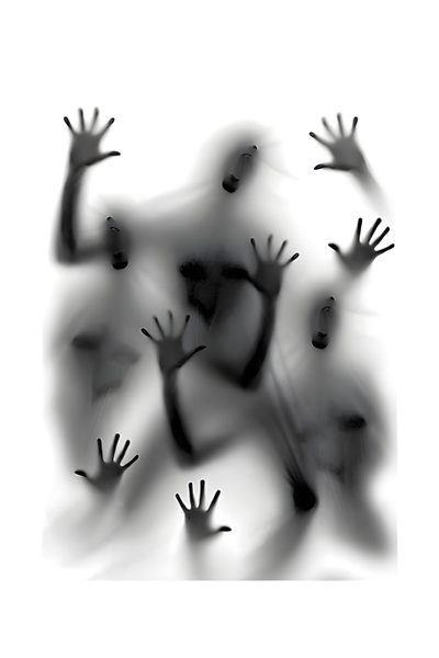 several hands are shown in the air as if they were reaching for something or someone Black And White Halloween Shadow Hallucinations, Negative Shadow, Shadow Blot, Abstract Shadow Design, snow