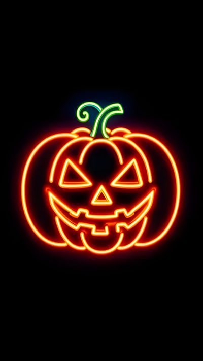 a neon pumpkin with an evil face on it's side in the dark, lit up Neon Aesthetic Halloween Diy Neon Pumpkin Craft, Glowing Pumpkin Sign, Halloween Neon Decor, black