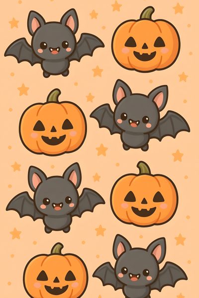 a bunch of pumpkins with bats on them Halloween Pumpkin Bat Halloween Crafts Diy Projects, Halloween Desktop, Handy, Art Halloween, Witchy, khaki