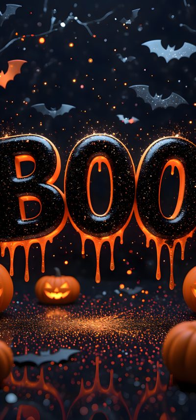 halloween themed boo - o - lantern display with pumpkins and bats in the background Halloween Bogey Halloween Backgrounds, Halloween Cute, Image Halloween, Galaxy Flip, Goth, black