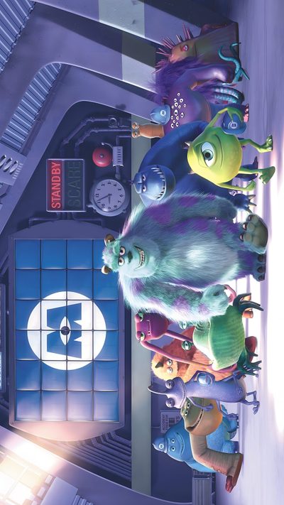 an animated movie scene with many different characters Monsters Inc Halloween Cute Monster Inc, Sullivan, Monsters Inc 4k, Monsters Inc Aesthetic, slate gray
