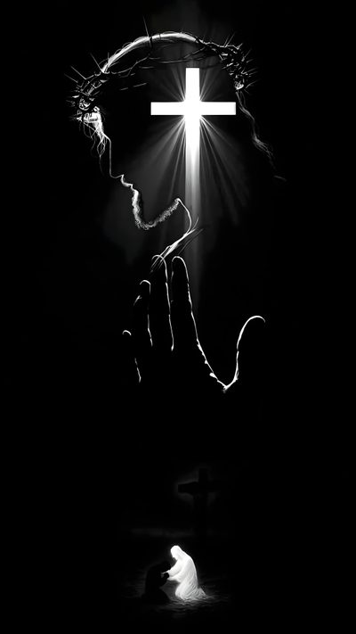 a person holding their hand in front of a cross with the light shining on them Halloween Cross 4k God, Cross And Praying Hands, Cross For, Iphone Christian Hd, Cross Sign, black