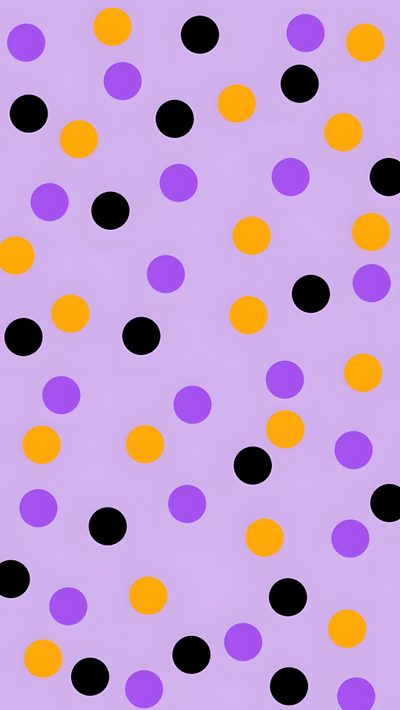 a purple background with orange and black polka dots Halloween Polka Dot Purple And Orange Halloween Background, Halloween Dots, Spooky Purple Orange Background, plum