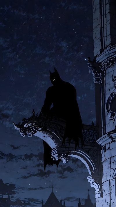 the dark knight rises in batman's castle at night, as seen from below Batman Halloween Iphone Iphone 15 Dark, Bat Man Iphone, Batman Screen, Backgrounds Batman, midnight blue