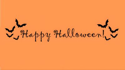 an orange background with bats and the words happy halloween Halloween Aesthetic Widget Halloween Widgets Medium, Happy Halloween Writing, Halloween Widgets Aesthetic, sandy brown