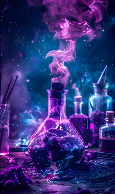 Purple Magic Wallpaper Iphone, Purple Magical Potion Art, Purple Magic Wallpaper, Purple Glowing Potion Setup, Potion Wallpaper, Cyberpunk Witch Aesthetic, Magic Aesthetic Purple, Purple Magic Aesthetic, Magic Potion Wallpaper Halloween Potion Purple Magic Iphone, Purple Magical Potion Art, Purple Magic, midnight blue