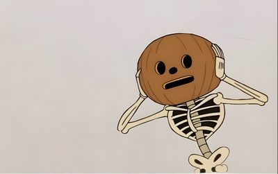 a cartoon skeleton with a pumpkin on it's back Funny Halloween Computer Aesthetic Halloween Computer, Aesthetic Halloween Laptop, Halloween Computer Aesthetic, light gray