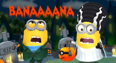 two cartoon characters dressed in halloween costumes Minion Halloween Desktop Minions Halloween, Fall Minion, Halloween Minions, Halloween Minion, dark slate gray