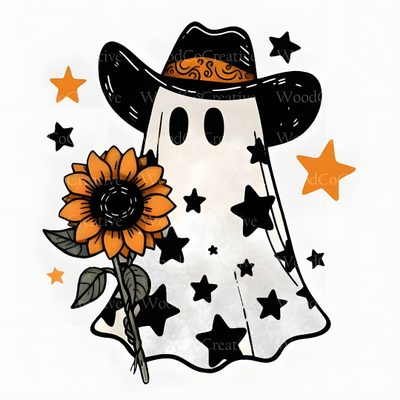 a drawing of a scarecrow with a sunflower in his hand and stars around it Aesthetic Western Halloween Halloween Drawings Ghost, Ghost Halloween Drawing, Cow Print Ghost Tattoo, white smoke