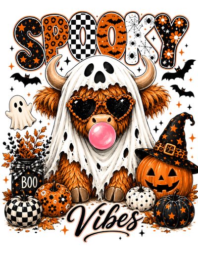 a cow wearing sunglasses and pumpkins with the words booy written in large letters Cow Halloween Cute Halloween Designs, Cute Halloween, Halloween Pumpkin Designs, Cow Clipart, light pink